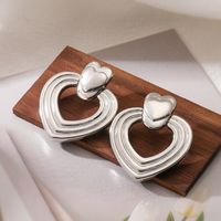 1 Pair Sweet Simple Style Heart Shape Plating Copper 18k Gold Plated Drop Earrings sku image 2