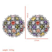 1 Pair Simple Style Shiny Ball Plating Inlay Copper Zircon White Gold Plated Ear Studs main image 2