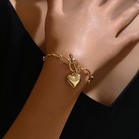 Romantic Heart Shape Alloy Iron Women's Bracelets sku image 1