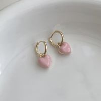 1 Pair Sweet Heart Shape Alloy Drop Earrings main image 3