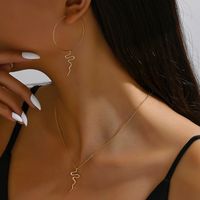 Elegant Simple Style Snake Alloy Iron Plating Women's Earrings Necklace main image 3