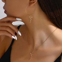 Elegant Simple Style Snake Alloy Iron Plating Women's Earrings Necklace main image 5
