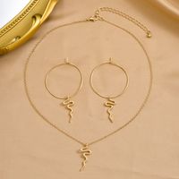Elegant Simple Style Snake Alloy Iron Plating Women's Earrings Necklace main image 6