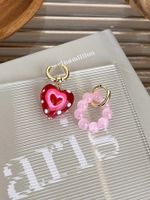 1 Pair Cute Heart Shape Arylic Drop Earrings main image 4
