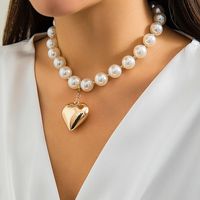 Elegant Exaggerated Heart Shape Ccb Imitation Pearl Beaded Plating Women's Necklace sku image 1