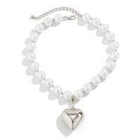 Elegant Exaggerated Heart Shape Ccb Imitation Pearl Beaded Plating Women's Necklace main image 5