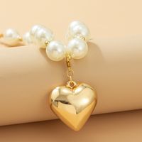 Elegant Exaggerated Heart Shape Ccb Imitation Pearl Beaded Plating Women's Necklace main image 4