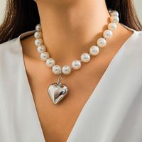 Elegant Exaggerated Heart Shape Ccb Imitation Pearl Beaded Plating Women's Necklace sku image 2