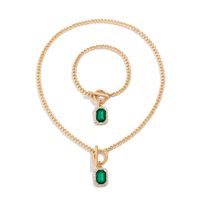 Elegant Luxurious Rectangle Alloy Iron Plating Inlay Rhinestones Women's Bracelets Necklace main image 5