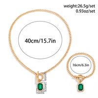 Elegant Luxurious Rectangle Alloy Iron Plating Inlay Rhinestones Women's Bracelets Necklace main image 2