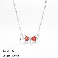 Simple Style Bow Knot Stainless Steel Plating Inlay Zircon White Gold Plated Gold Plated Pendant Necklace sku image 6