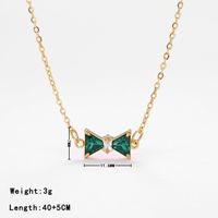 Simple Style Bow Knot Stainless Steel Plating Inlay Zircon White Gold Plated Gold Plated Pendant Necklace sku image 3