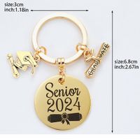 Preppy Style Simple Style Letter Number Stainless Steel Keychain main image 2