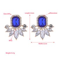 1 Pair Elegant Luxurious Geometric Plating Inlay Alloy Rhinestones Glass Gold Plated Earrings main image 2