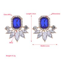 1 Paire Élégant Luxueux Géométrique Placage Incruster Alliage Strass Verre Plaqué Or Des Boucles D'oreilles main image 2