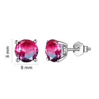 1 Pair Casual Elegant Commute Round Inlay Copper Zircon White Gold Plated Ear Studs main image 2