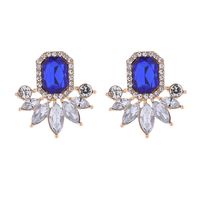 1 Pair Elegant Luxurious Geometric Plating Inlay Alloy Rhinestones Glass Gold Plated Earrings sku image 1