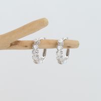 1 Pair Simple Style Solid Color Inlay Sterling Silver Zircon Earrings main image 8