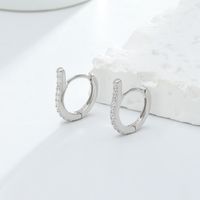 1 Pair Simple Style Solid Color Inlay Sterling Silver Gem Earrings main image 4
