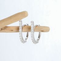 1 Pair Simple Style Solid Color Inlay Sterling Silver Gem Earrings main image 10