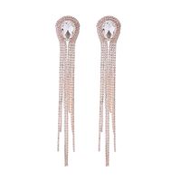 1 Pair Elegant Luxurious Water Droplets Tassel Plating Inlay Alloy Rhinestones Glass Gold Plated Drop Earrings sku image 3