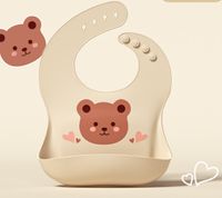 Cute Cartoon Bear Flower Silica Gel Bib Baby Accessories main image 4