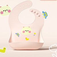 Cute Cartoon Bear Flower Silica Gel Bib Baby Accessories main image 2
