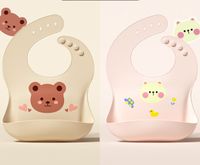 Cute Cartoon Bear Flower Silica Gel Bib Baby Accessories sku image 9