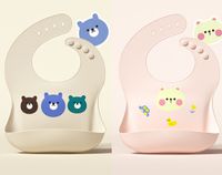 Cute Cartoon Bear Flower Silica Gel Bib Baby Accessories sku image 12