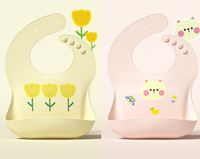 Cute Cartoon Bear Flower Silica Gel Bib Baby Accessories sku image 13