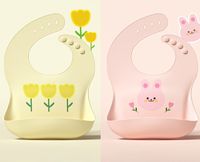 Cute Cartoon Bear Flower Silica Gel Bib Baby Accessories sku image 14