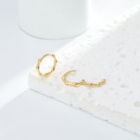 1 Pair Simple Style Waves Plating Sterling Silver Gold Plated Earrings main image 10