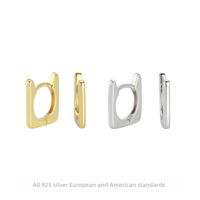 1 Paar Einfacher Stil Einfarbig Sterling Silber Ohrringe main image 2