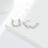 1 Pair Simple Style Solid Color Sterling Silver Earrings main image 9