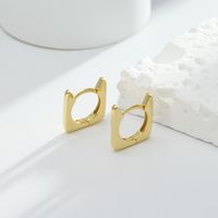1 Pair Simple Style Solid Color Sterling Silver Earrings main image 4
