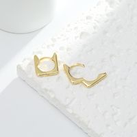 1 Pair Simple Style Solid Color Sterling Silver Earrings main image 10