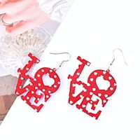 1 Pair Casual Simple Style Love Heart Shape Arylic Drop Earrings main image 4