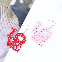 1 Pair Casual Simple Style Love Heart Shape Arylic Drop Earrings main image 1