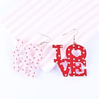 1 Pair Casual Simple Style Love Heart Shape Arylic Drop Earrings main image 3