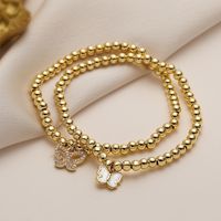 Elegant Simple Style Butterfly Copper Beaded Plating Inlay Zircon Bracelets main image 1