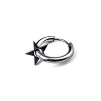 1 Piece Simple Style Hexagon Cross Star Titanium Steel Earrings sku image 3