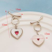 1 Piece Simple Style Heart Shape Alloy Plating Inlay Jewelry Accessories sku image 4