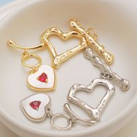 1 Piece Simple Style Heart Shape Alloy Plating Inlay Jewelry Accessories main image 1