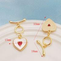 1 Piece Simple Style Heart Shape Alloy Plating Inlay Jewelry Accessories sku image 3