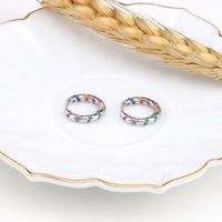 1 Pair Simple Style Color Block Inlay Sterling Silver Zircon Earrings main image 4