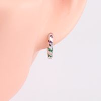 1 Paire Style Simple Bloc De Couleur Incruster Argent Sterling Zircon Des Boucles D'oreilles main image 8