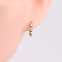 1 Paire Style Simple Bloc De Couleur Incruster Argent Sterling Zircon Des Boucles D'oreilles main image 7