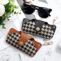 Classical Color Block Pu Leather Unisex Glasses Pouch main image 1