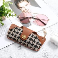 Classical Color Block Pu Leather Unisex Glasses Pouch main image 3
