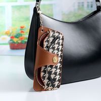 Classical Color Block Pu Leather Unisex Glasses Pouch main image 2